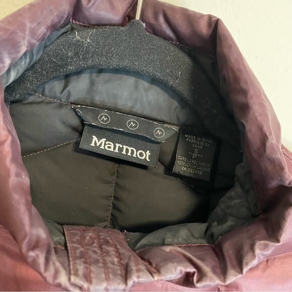 Marmot Quilted Goose Down Puffer Coat Jacket Dark Red Size S - Picture 4 of 7